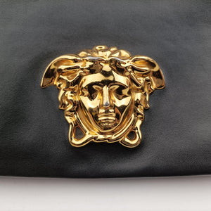 Pre-owned VERSACE La Medusa Black Leather  shoulderbag | stylenewstar