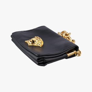 Pre-owned VERSACE La Medusa Black Leather  shoulderbag | stylenewstar