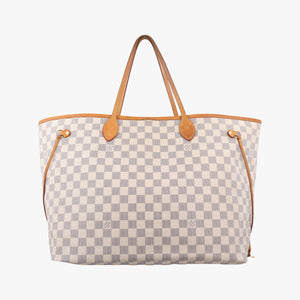 Pre-owned Louis Vuitton NEVERFULL GM Azur Damier Canvas N51108 handbag | stylenewstar