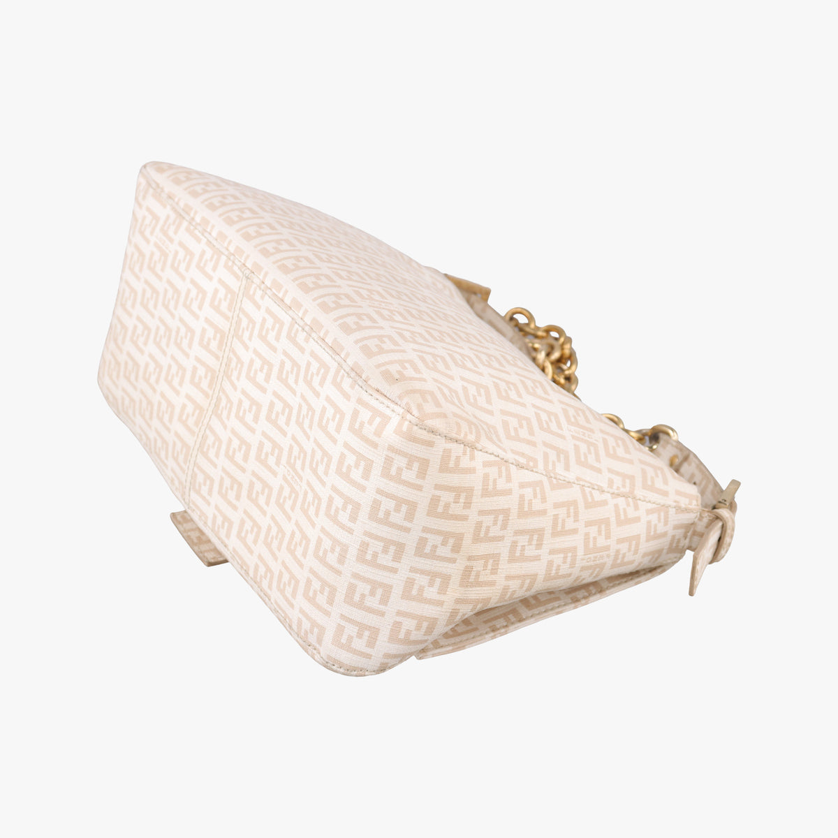 Pre-owned Fendi Baguette Zucchino Beige PVC coated canvas 8BR001 shoulderbag | stylenewstar