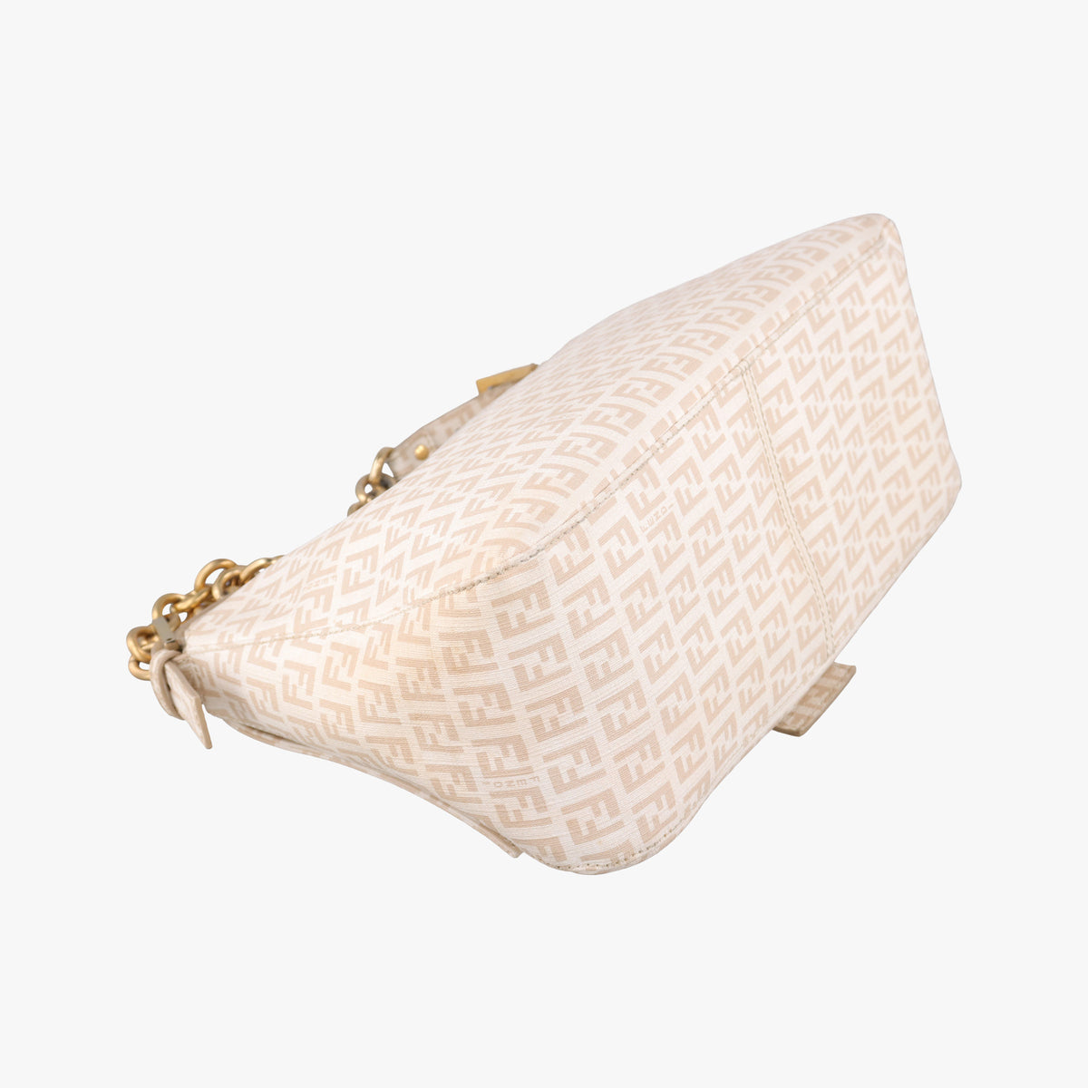 Pre-owned Fendi Baguette Zucchino Beige PVC coated canvas 8BR001 shoulderbag | stylenewstar