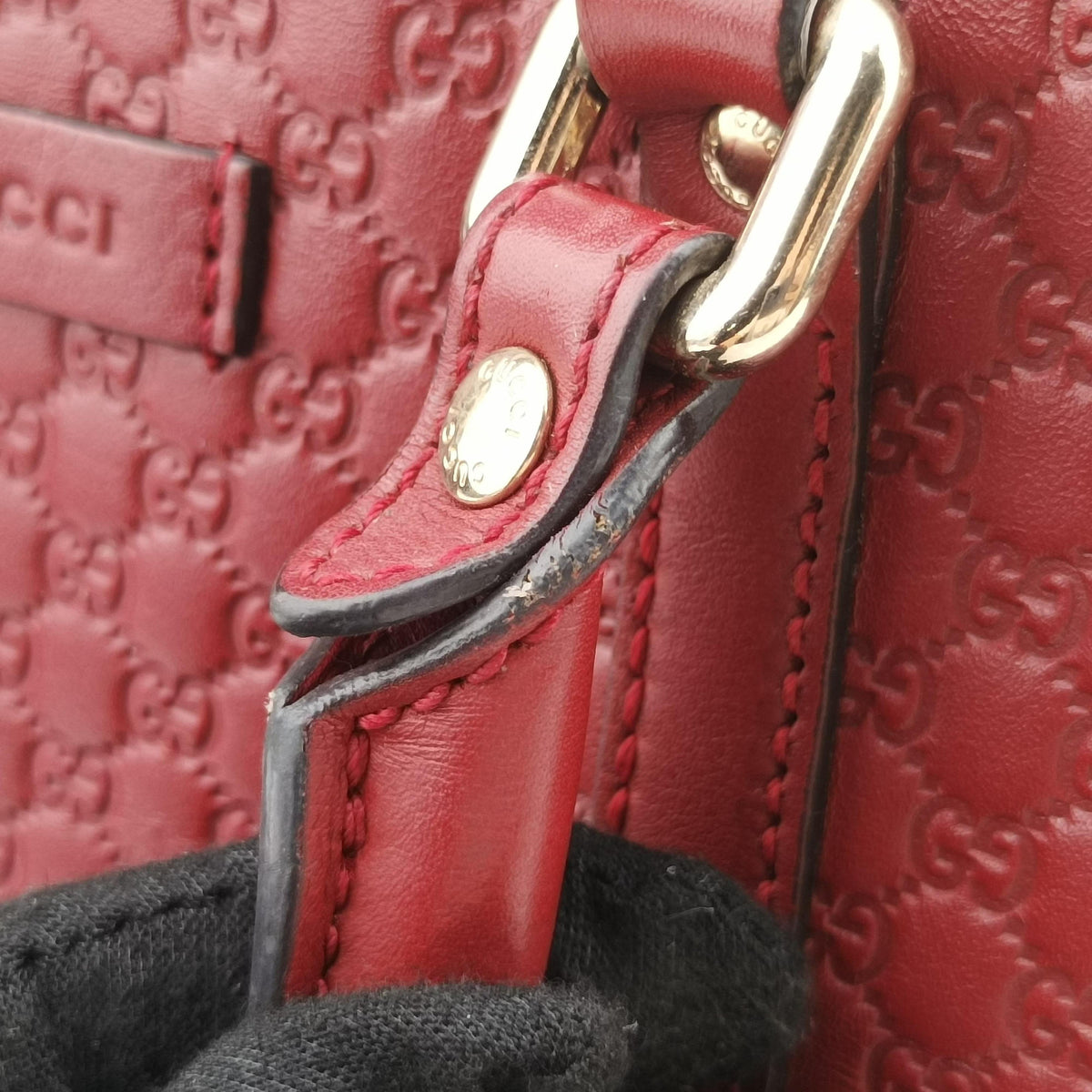 Pre-owned Gucci Microguccissima Red Leather 449654 shoulderbag | stylenewstar