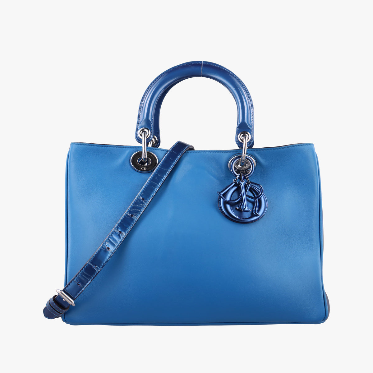 Secondhand Christian Dior Diorissimo Blue Patent  x Leather  shoulderbag | stylenewstar