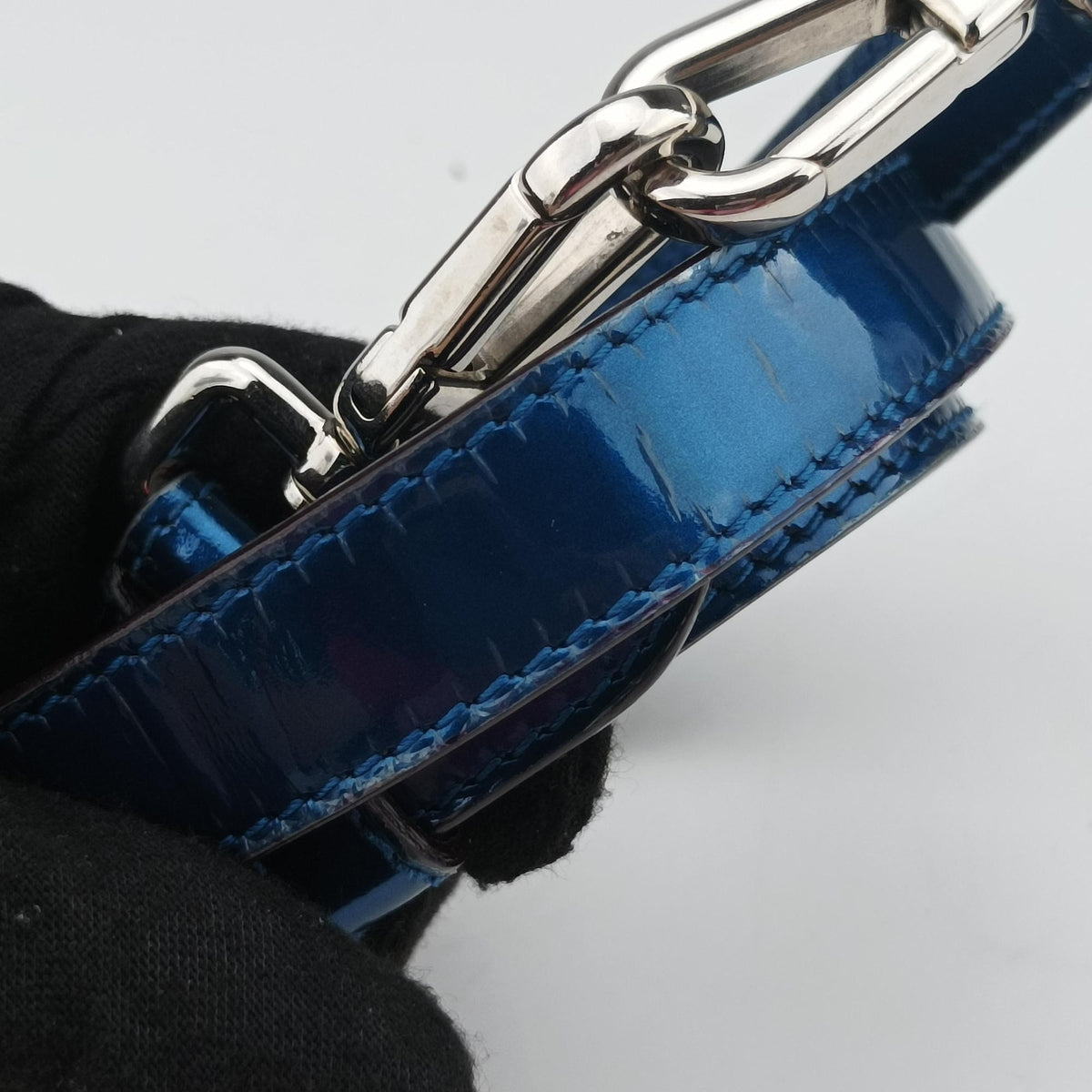 Secondhand Christian Dior Diorissimo Blue Patent  x Leather  shoulderbag | stylenewstar