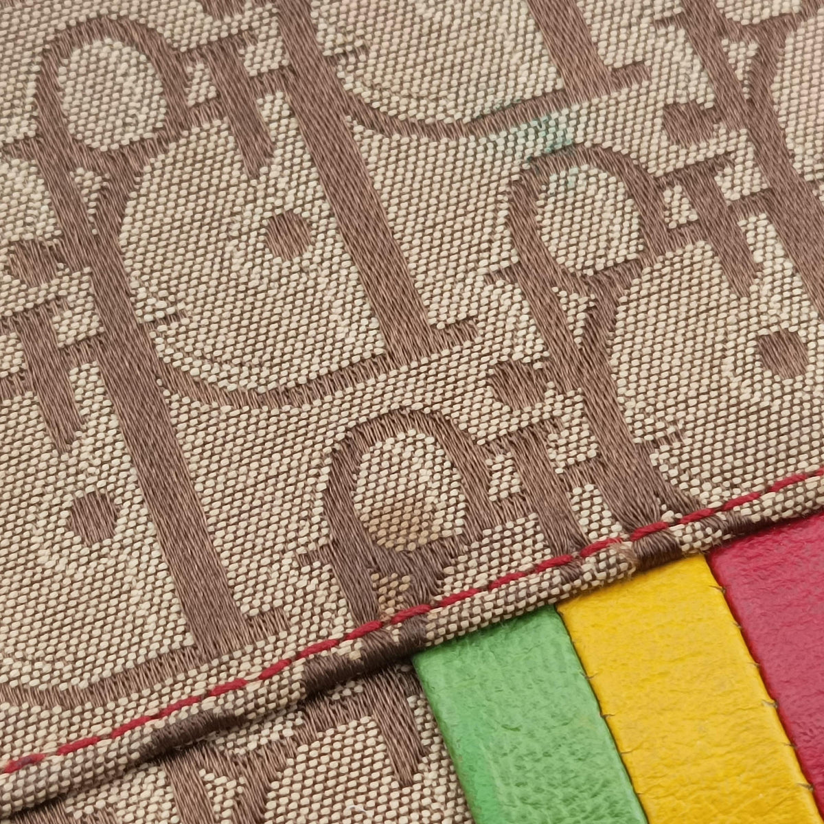 Secondhand Christian Dior Rasta Trotter beige×Multicolour Canvas× Leather  handbag | stylenewstar