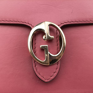 Pre-owned Gucci Interlocking 1973 Flap Pink Leather 277522 shoulderbag | stylenewstar