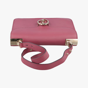 Pre-owned Gucci Interlocking 1973 Flap Pink Leather 277522 shoulderbag | stylenewstar