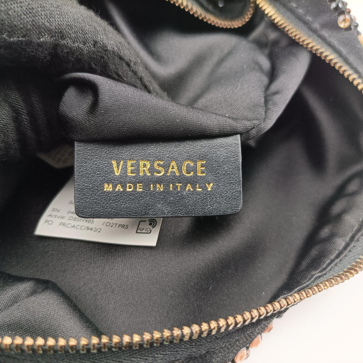 Vintage VERSACE Crystal Hobo Black Satin  shoulderbag | stylenewstar