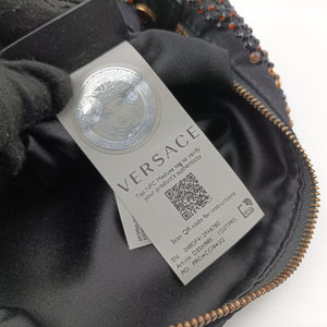 Vintage VERSACE Crystal Hobo Black Satin  shoulderbag | stylenewstar
