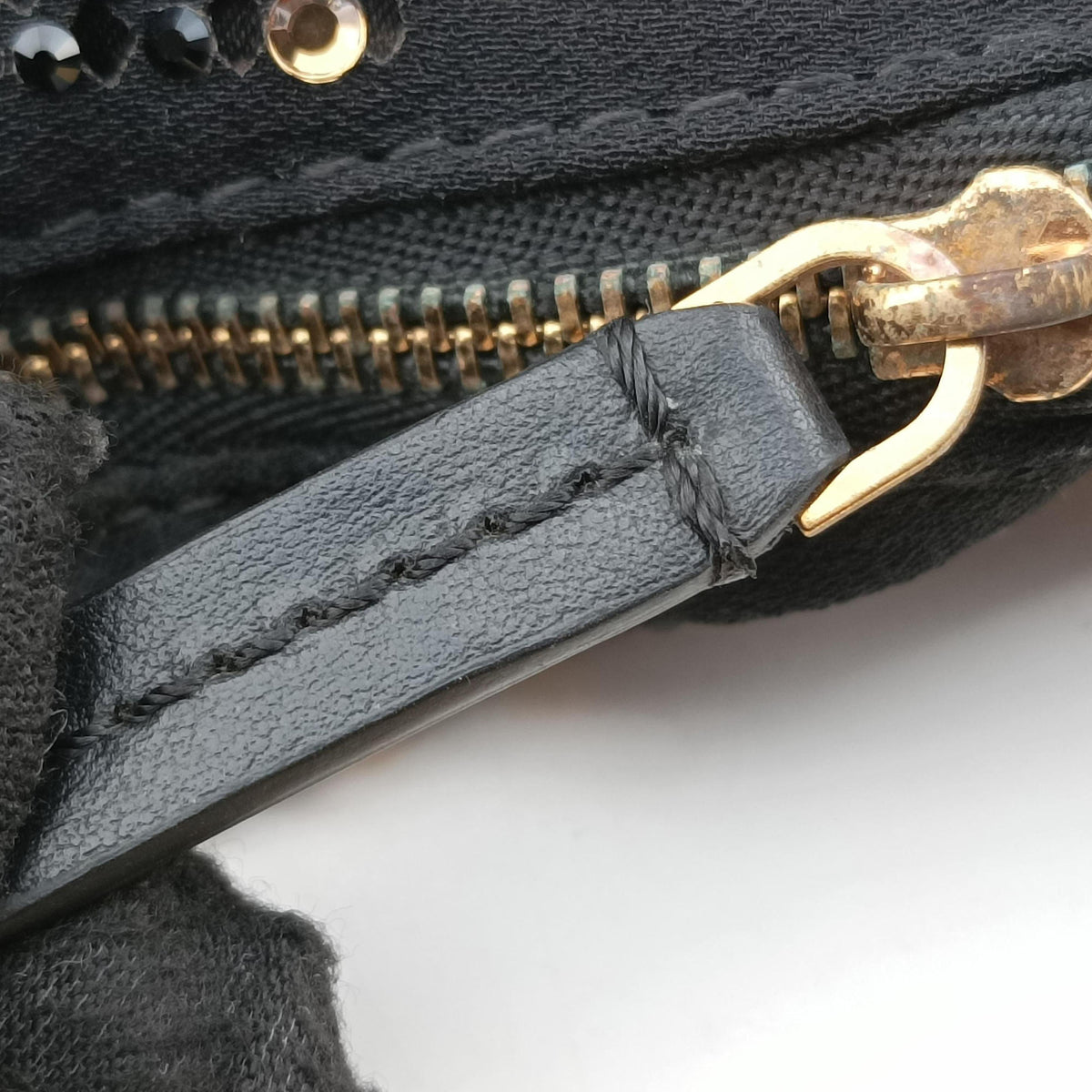 Vintage VERSACE Crystal Hobo Black Satin  shoulderbag | stylenewstar