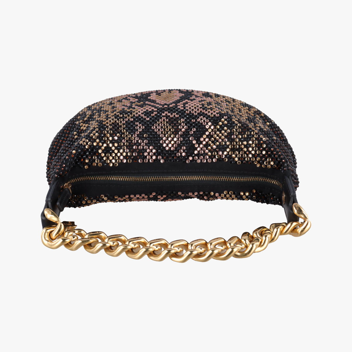Vintage VERSACE Crystal Hobo Black Satin  shoulderbag | stylenewstar