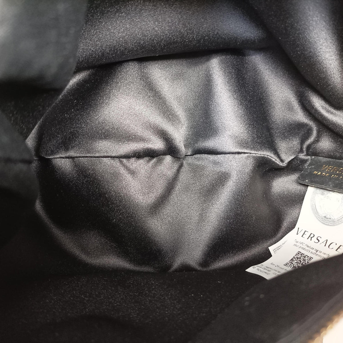 Vintage VERSACE Crystal Hobo Black Satin  shoulderbag | stylenewstar