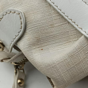 Pre-owned Fendi Chef White PVC coated canvas 8BR628 handbag | stylenewstar