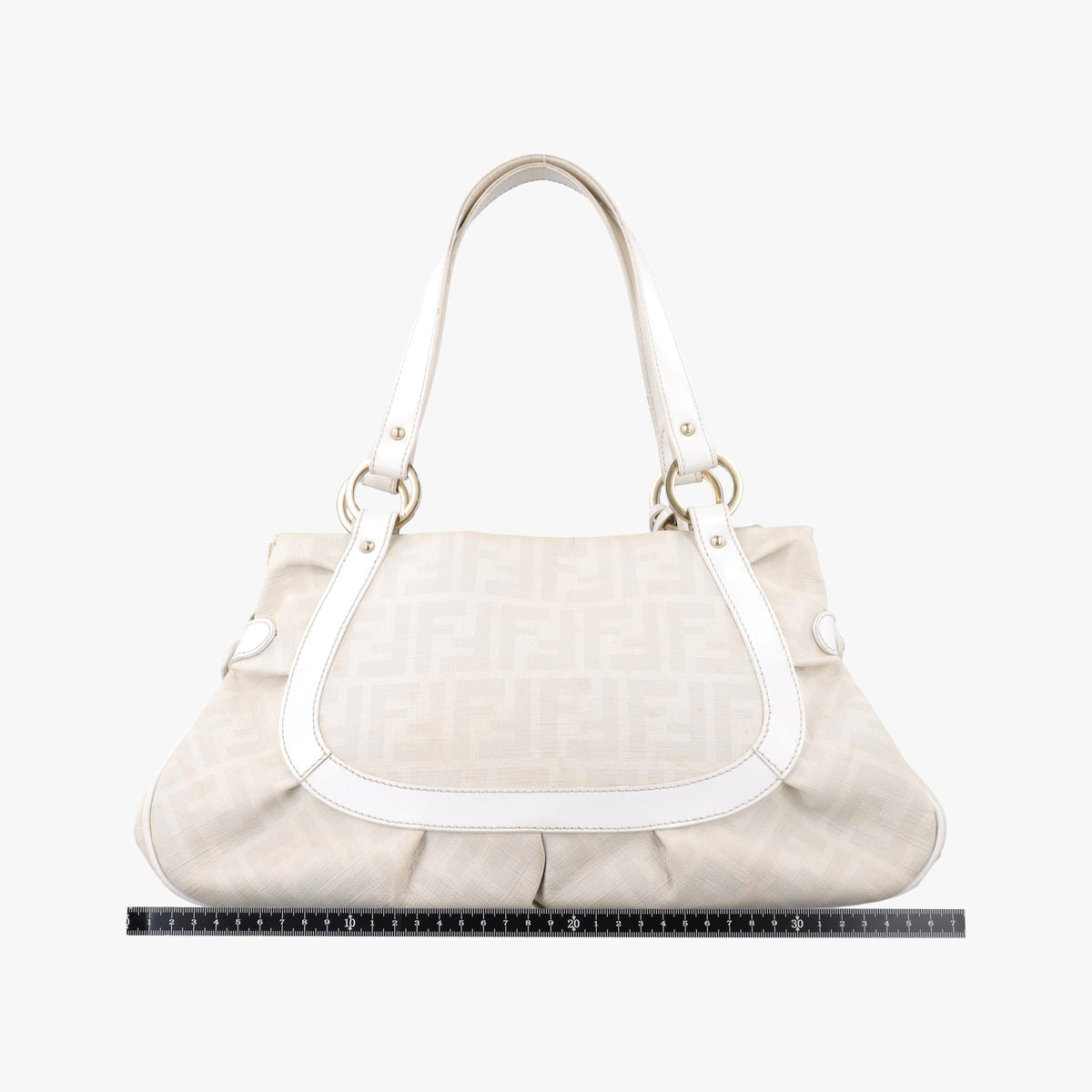 Pre-owned Fendi Chef White PVC coated canvas 8BR628 handbag | stylenewstar
