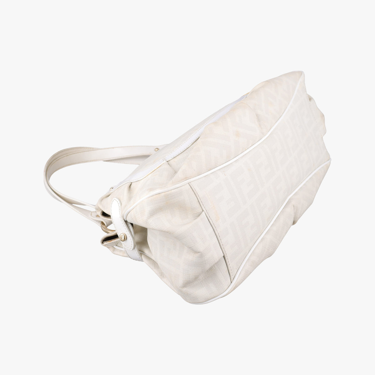 Pre-owned Fendi Chef White PVC coated canvas 8BR628 handbag | stylenewstar