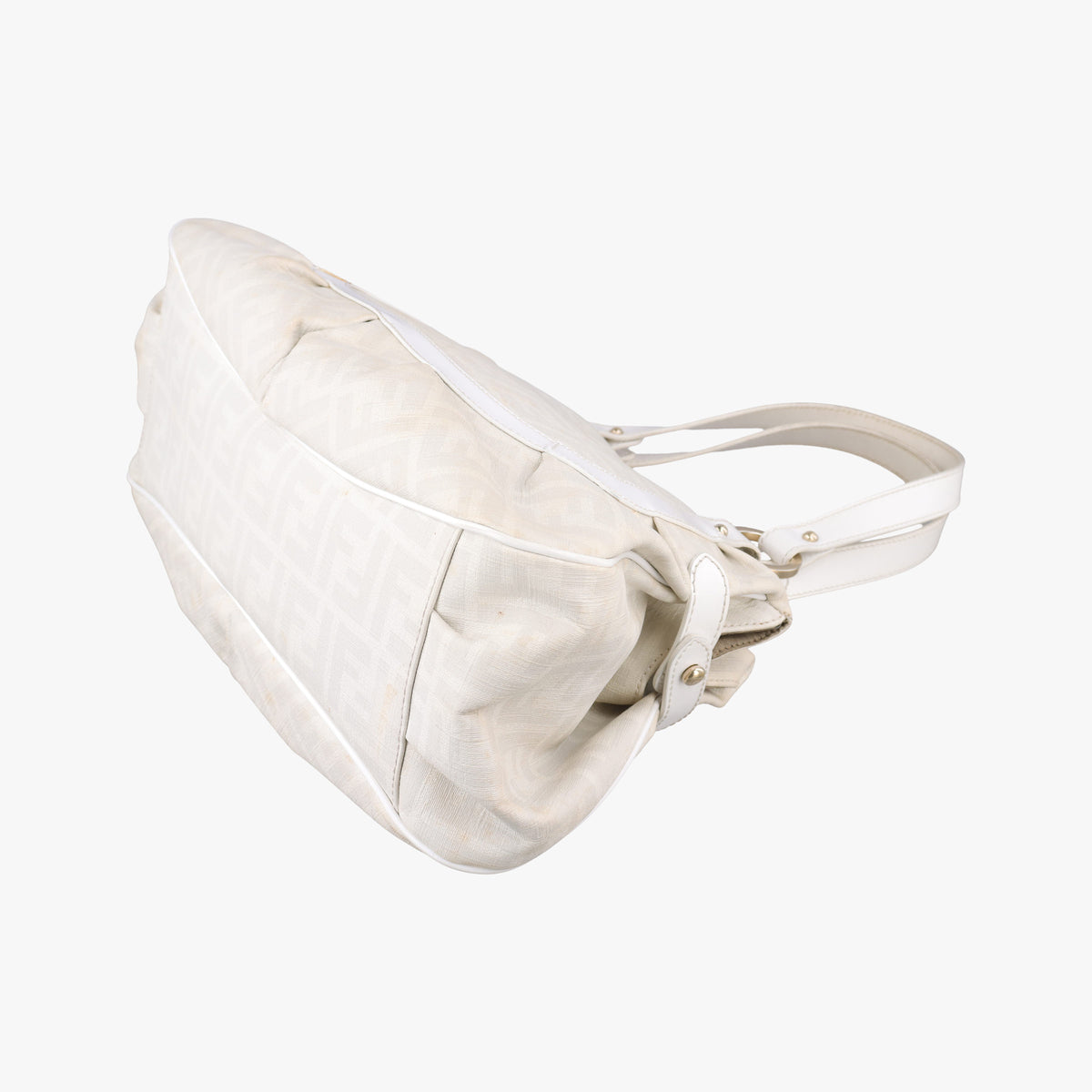 Pre-owned Fendi Chef White PVC coated canvas 8BR628 handbag | stylenewstar