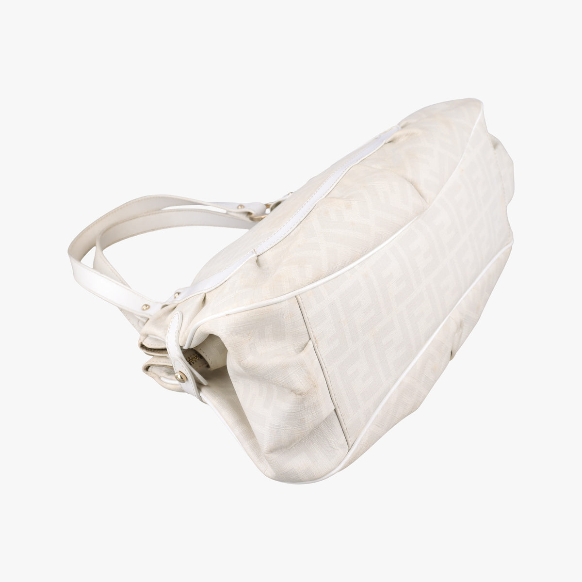 Pre-owned Fendi Chef White PVC coated canvas 8BR628 handbag | stylenewstar
