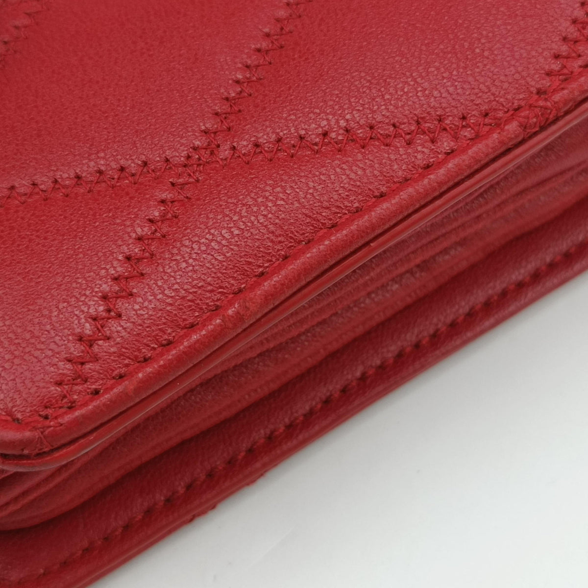 Pre-owned Yves Saint Laurent ANGIE Red Leather 568906 shoulderbag | stylenewstar