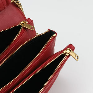 Pre-owned Yves Saint Laurent ANGIE Red Leather 568906 shoulderbag | stylenewstar