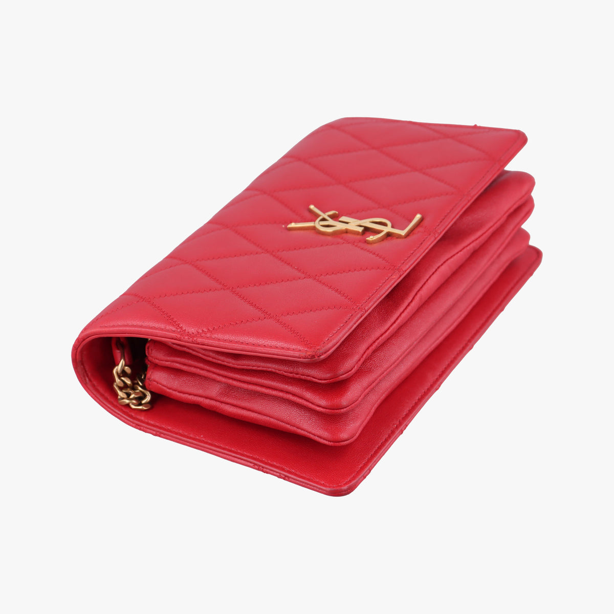 Pre-owned Yves Saint Laurent ANGIE Red Leather 568906 shoulderbag | stylenewstar