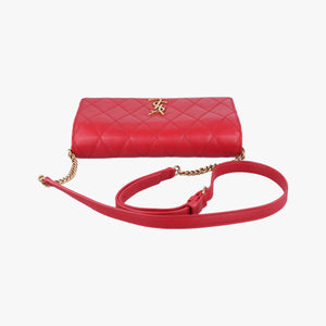 Pre-owned Yves Saint Laurent ANGIE Red Leather 568906 shoulderbag | stylenewstar