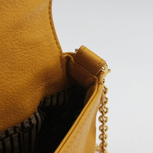Pre-owned Fendi Fendista Pochette Yellow Leather 8M0376 shoulderbag | stylenewstar