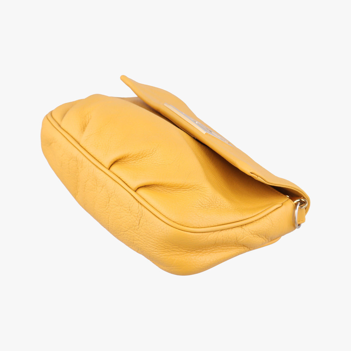 Pre-owned Fendi Fendista Pochette Yellow Leather 8M0376 shoulderbag | stylenewstar