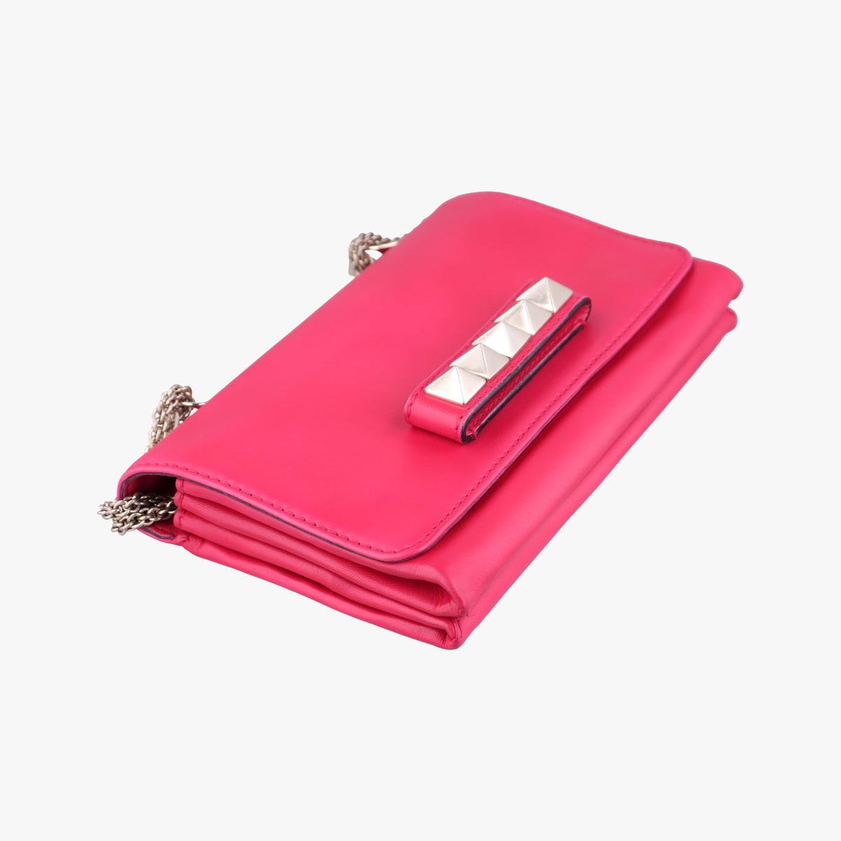 Pre-owned Valentino Rockstud Va Va Voom Rose Leather  shoulderbag | stylenewstar