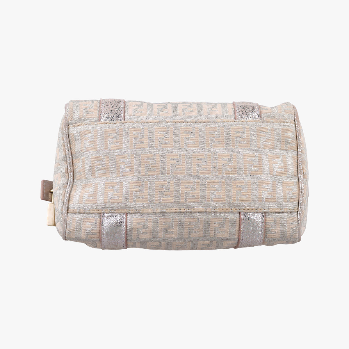 Pre-owned Fendi Zucchino Glitter Logo Pink Canvas 8BL071 handbag | stylenewstar