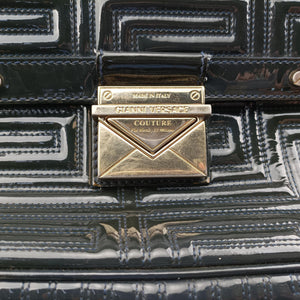 Pre-owned VERSACE Couture quilted Black Patent Leather  shoulderbag | stylenewstar