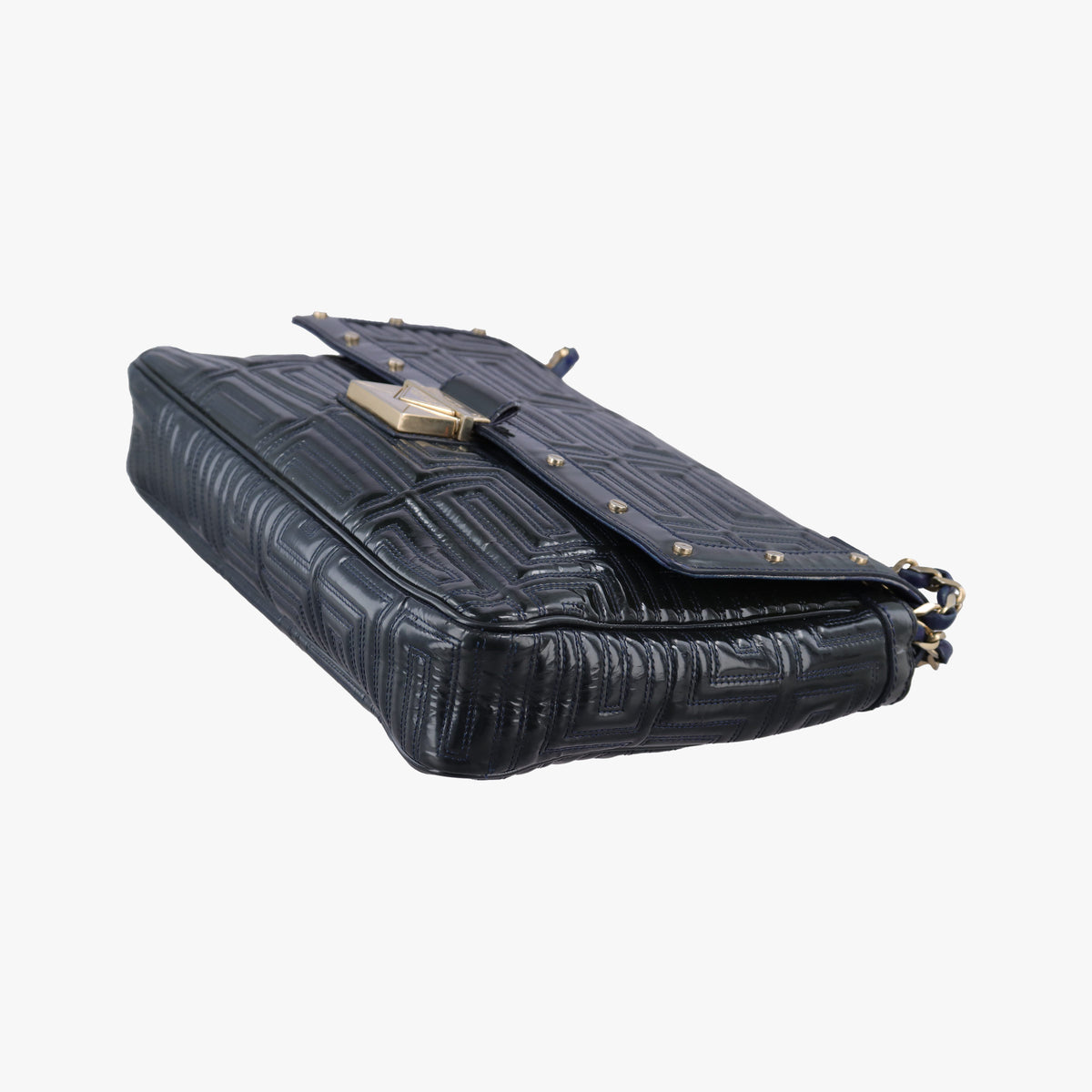 Pre-owned VERSACE Couture quilted Black Patent Leather  shoulderbag | stylenewstar