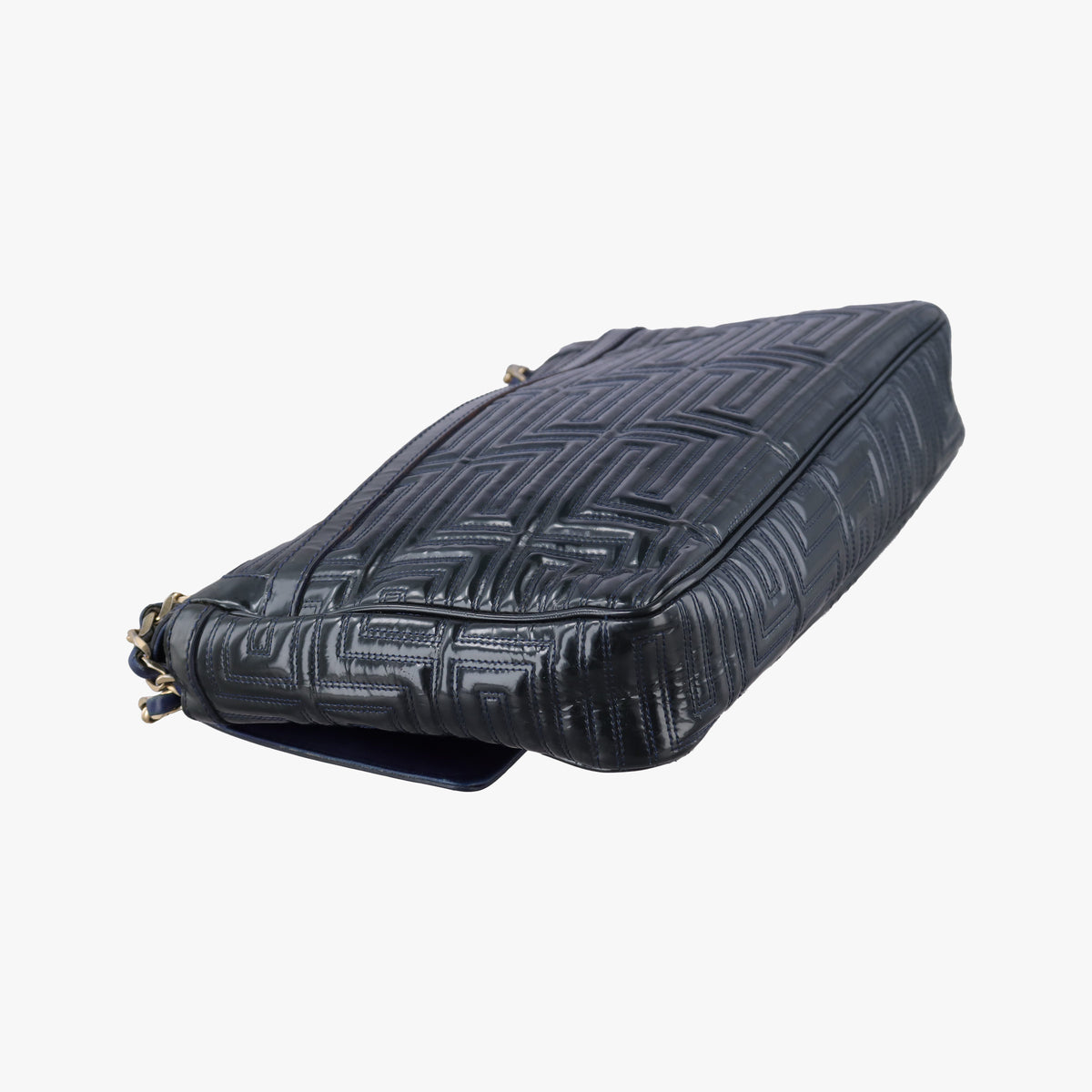 Pre-owned VERSACE Couture quilted Black Patent Leather  shoulderbag | stylenewstar