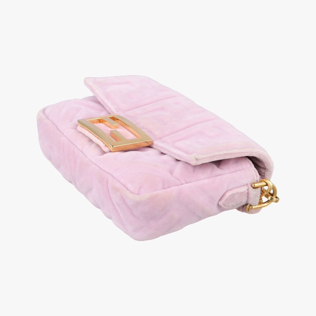 Secondhand Fendi BAGUETTE Pink velour 8BS017 shoulderbag | stylenewstar