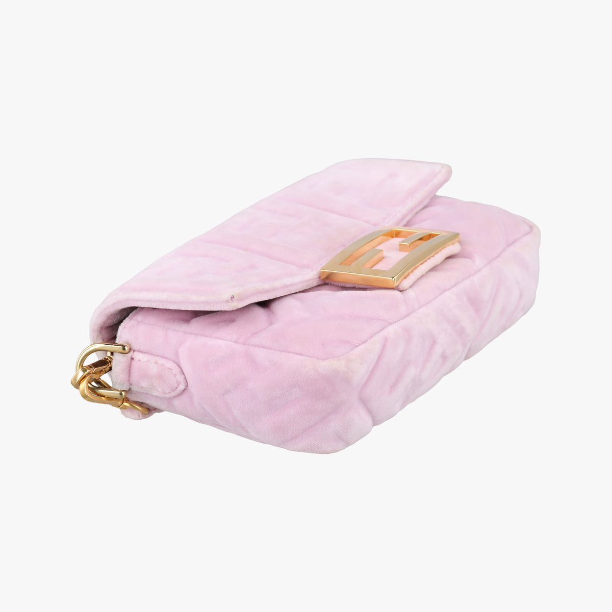 Secondhand Fendi BAGUETTE Pink velour 8BS017 shoulderbag | stylenewstar