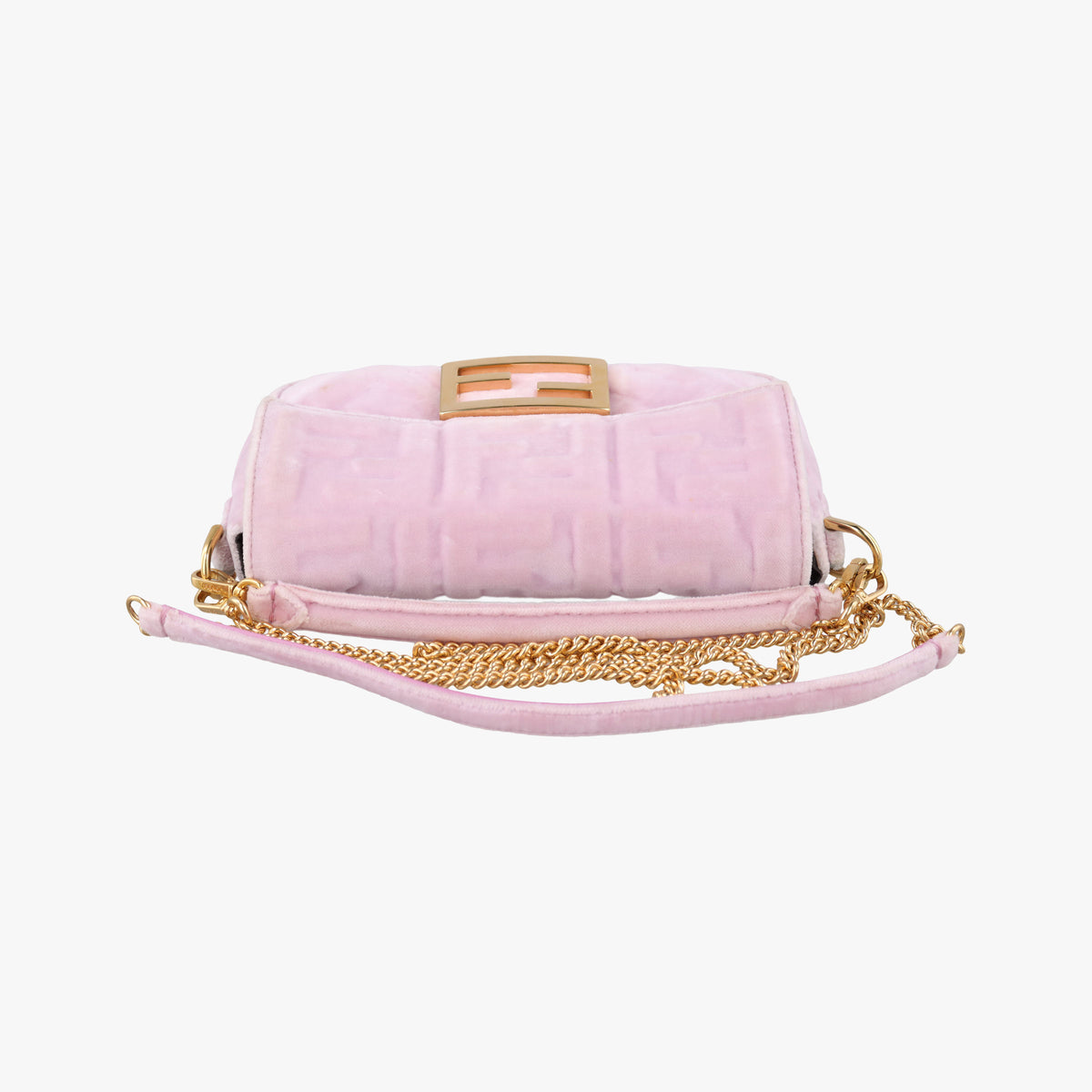 Secondhand Fendi BAGUETTE Pink velour 8BS017 shoulderbag | stylenewstar
