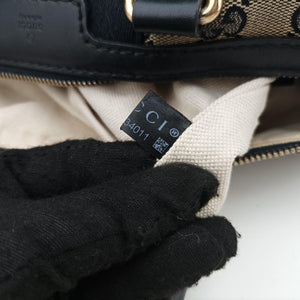 Pre-owned Gucci Sherry Line navy×red×beige canvas×leather 247205 shoulderbag | stylenewstar