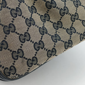 Pre-owned Gucci Sherry Line navy×red×beige canvas×leather 247205 shoulderbag | stylenewstar