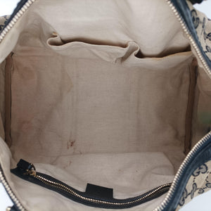Pre-owned Gucci Sherry Line navy×red×beige canvas×leather 247205 shoulderbag | stylenewstar