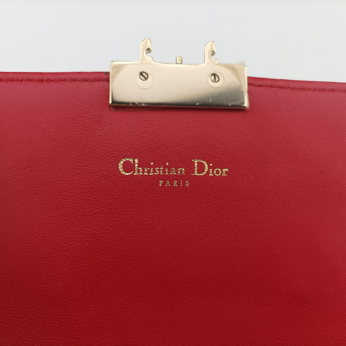 Pre-owned Christian Dior Cannage New Lock Red x Pink lambskin  shoulderbag | stylenewstar