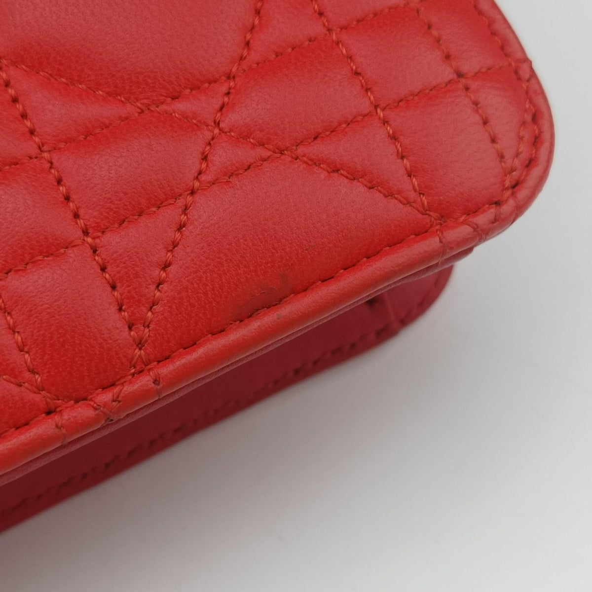 Pre-owned Christian Dior Cannage New Lock Red x Pink lambskin  shoulderbag | stylenewstar