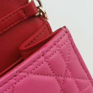 Pre-owned Christian Dior Cannage New Lock Red x Pink lambskin  shoulderbag | stylenewstar