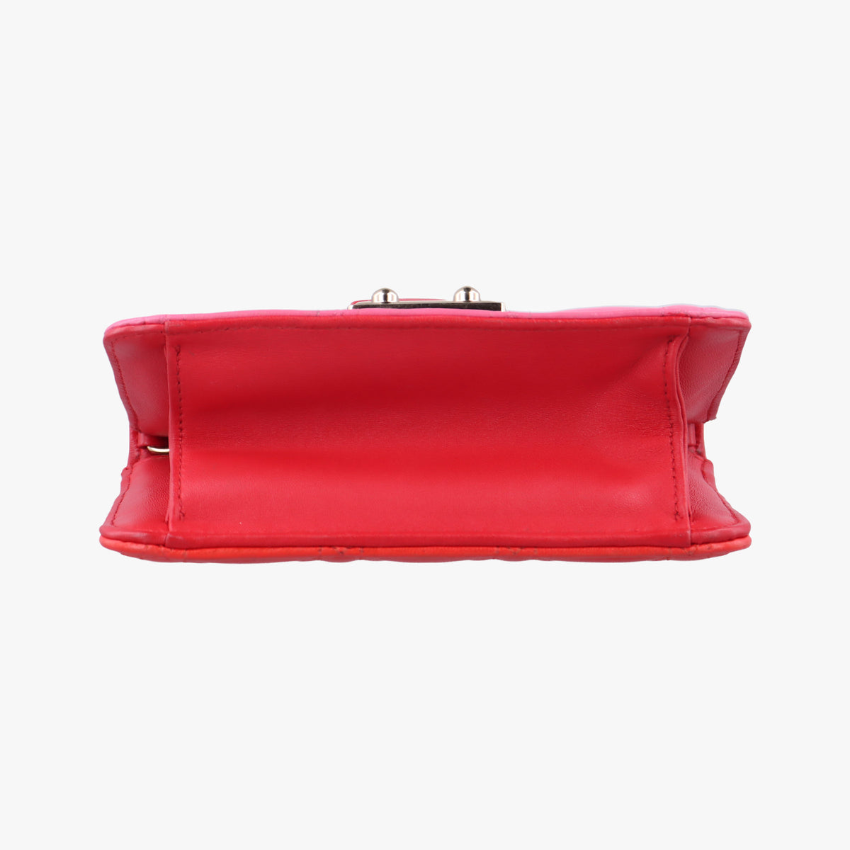 Pre-owned Christian Dior Cannage New Lock Red x Pink lambskin  shoulderbag | stylenewstar