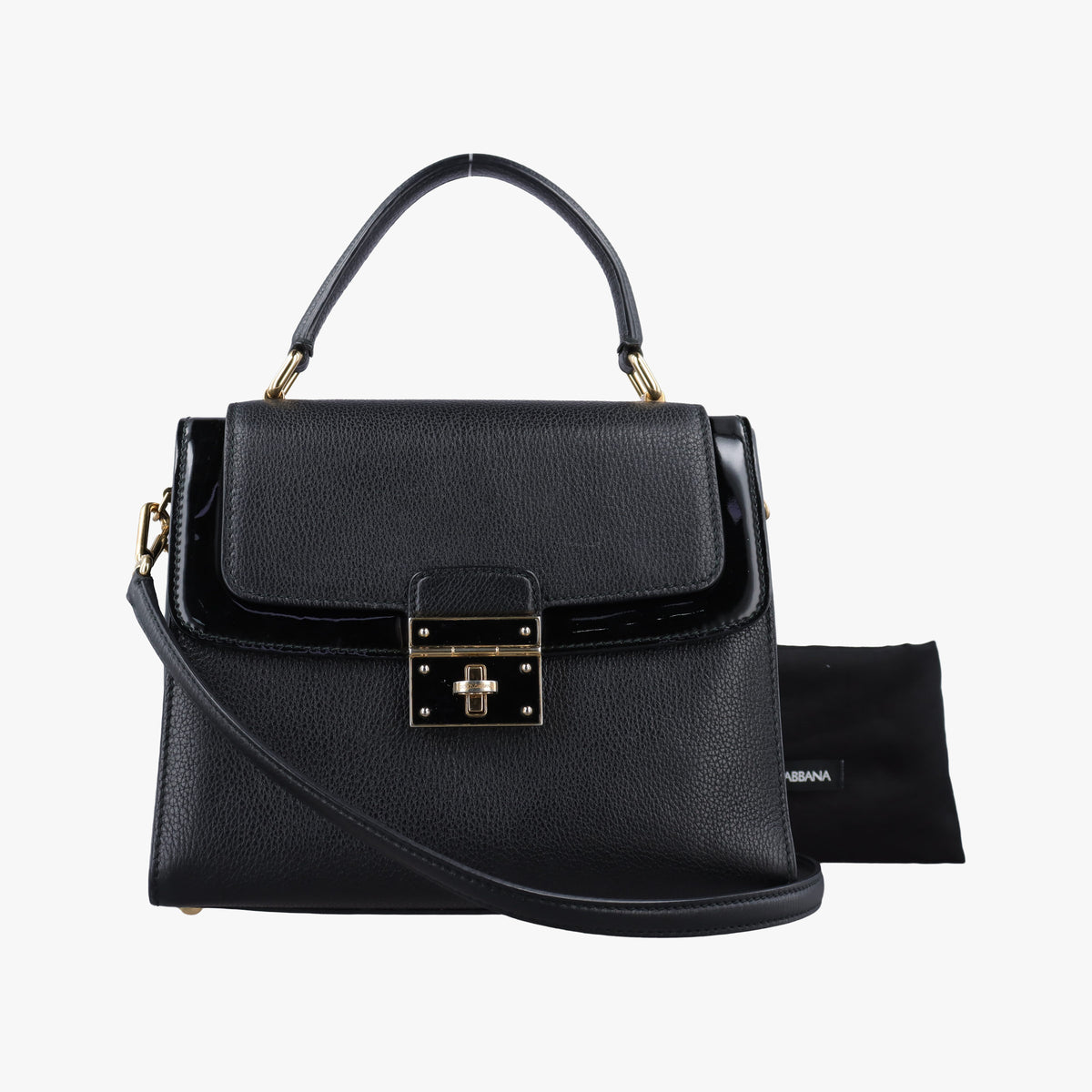Pre-owned Dolce & Gabbana Greta Black Leather  shoulderbag | stylenewstar