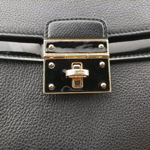 Pre-owned Dolce & Gabbana Greta Black Leather  shoulderbag | stylenewstar