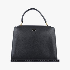 Pre-owned Dolce & Gabbana Greta Black Leather  shoulderbag | stylenewstar