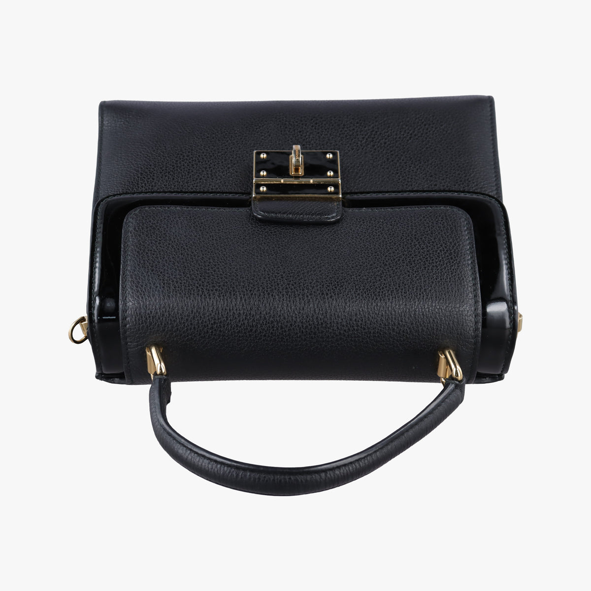 Pre-owned Dolce & Gabbana Greta Black Leather  shoulderbag | stylenewstar