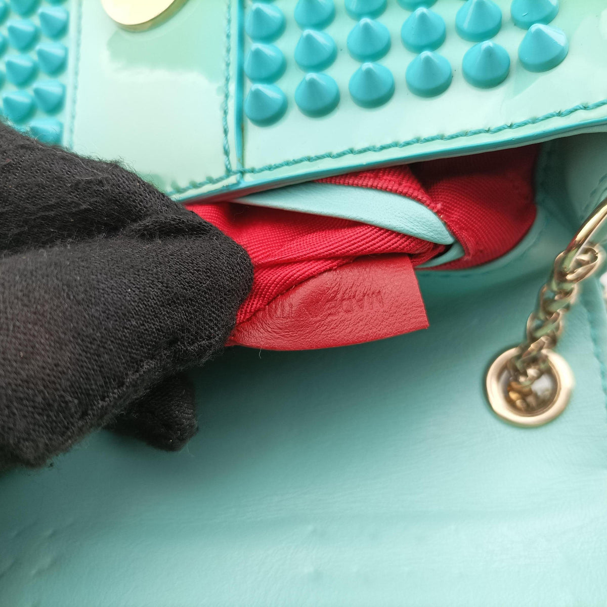 Vintage Christian Louboutin Sweet Charity Scarabe Spike Green Patent Leather  shoulderbag | stylenewstar