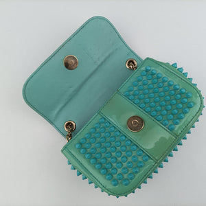 Vintage Christian Louboutin Sweet Charity Scarabe Spike Green Patent Leather  shoulderbag | stylenewstar