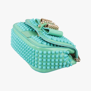 Vintage Christian Louboutin Sweet Charity Scarabe Spike Green Patent Leather  shoulderbag | stylenewstar