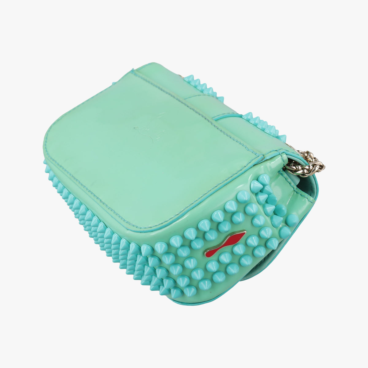 Vintage Christian Louboutin Sweet Charity Scarabe Spike Green Patent Leather  shoulderbag | stylenewstar